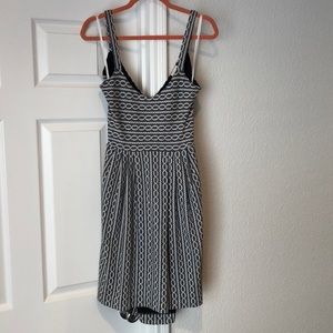 Gray and white Anthropology open back dress